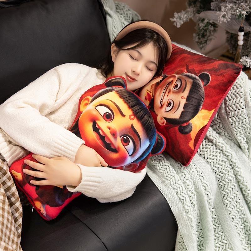 Devil Boy Nezha Printed Pillow Office Cushion Pillow Home Sofa Cushion Plush Toy