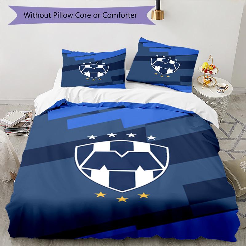 Monter-rey Football Crest Art Printed Pattern Duvet Cover Set – includes 1 duvet cover and 2 matching pillowcases Bedroom decor Christmas gifts