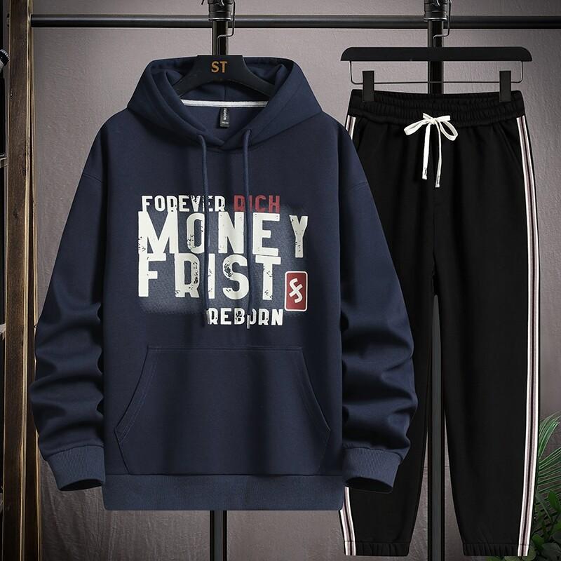 

Autumn Hooded Sweater Set Teen Boy Trend Two-piece Set M