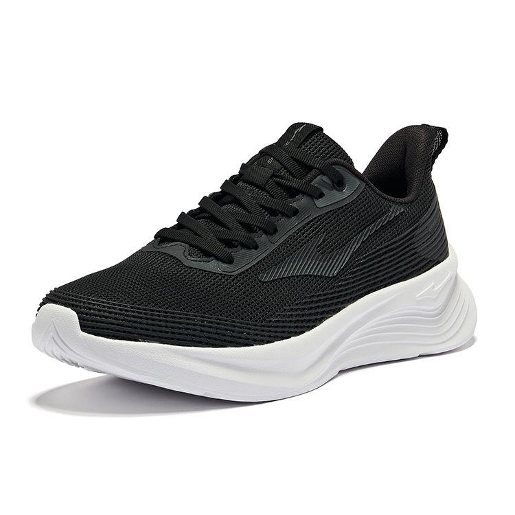 Erke Fast Comfortable Breathable Shock Absorbing Durable Low Top Casual Running Shoes Men Sneaker Black 51124203133-005