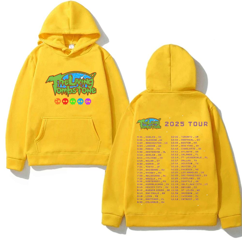 Living Tombstone Punková mikina s kapucí a kapsou Fleecová Pohodlná mikina Gotické oblečení Vintage svetry Grunge