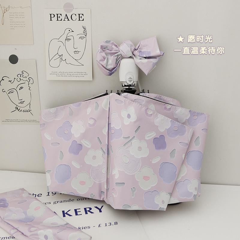 Instagram Style Sun Umbrella For Both Rain And Sunshine, Strawberry Rabbit Women'S Uv Resistant Fully Automatic Triple Fold Umbr