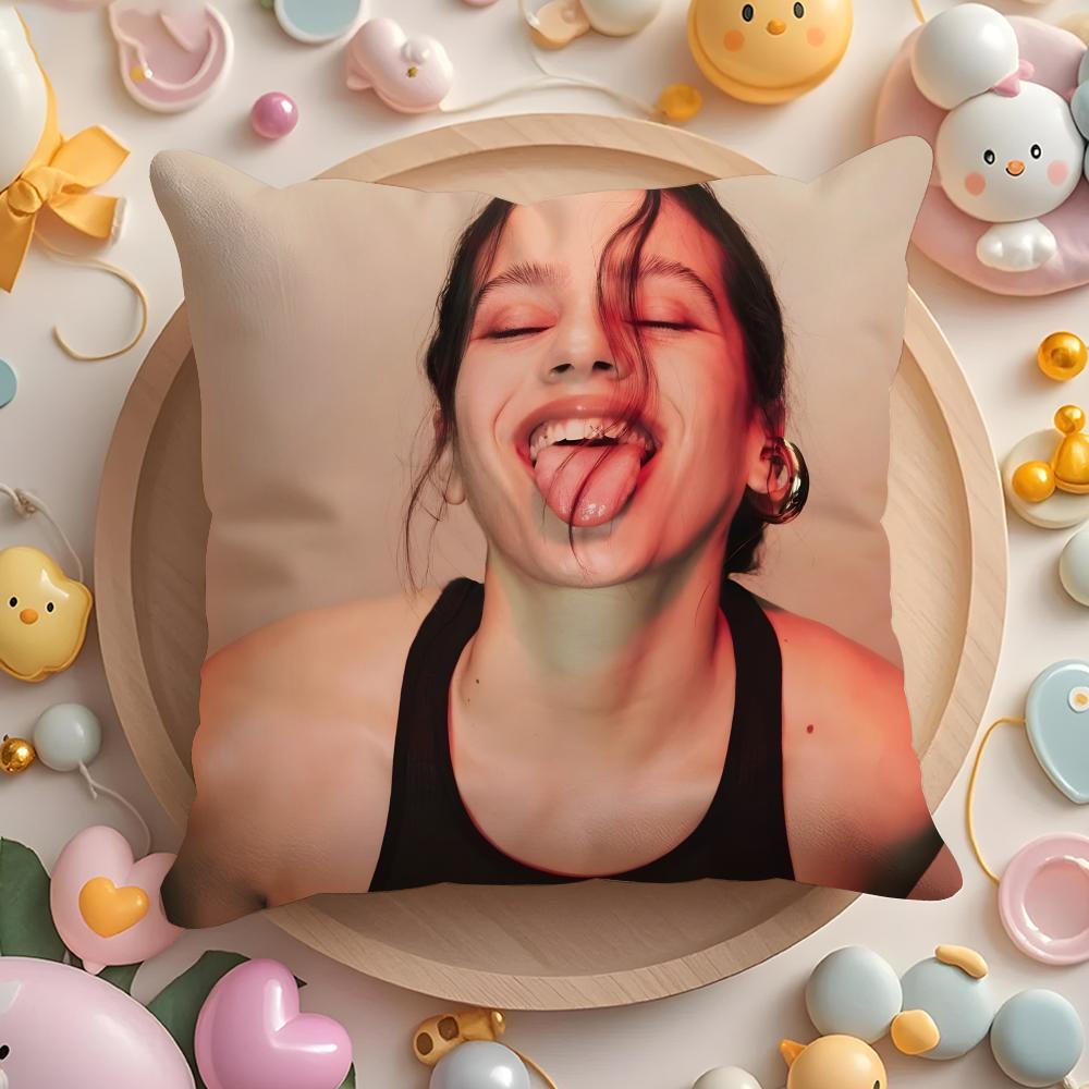 R-ROSALIA Spanish Singer Cushion Cover Home & Car Multi-Scene Pillow Cover - Reversible, Soft & Durable for Daily Use