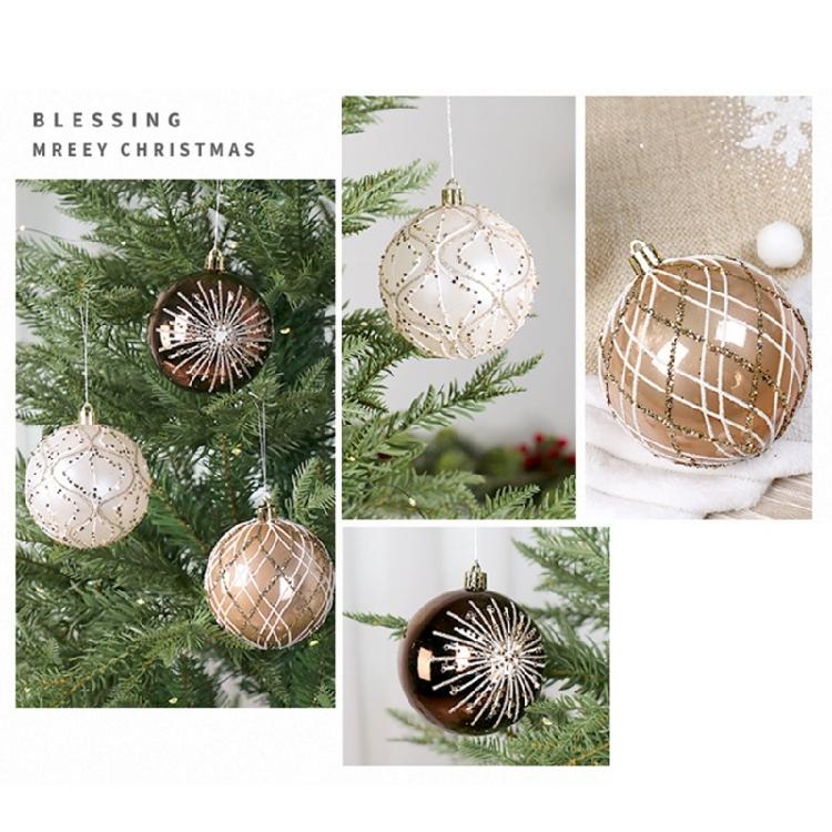 6Pcs Shimmering Christmas Ball Ornament Shatterproof Christmas Baubles Hanging Decorations for Tree Wreath Mantels
