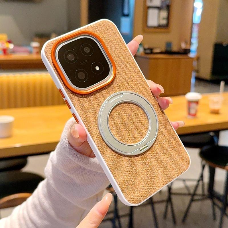 Applicable to iQOO11 mobile phone case magnetic suction rotating bracket iqoo11ultra cloth pattern protective cover iqoo11t fabric