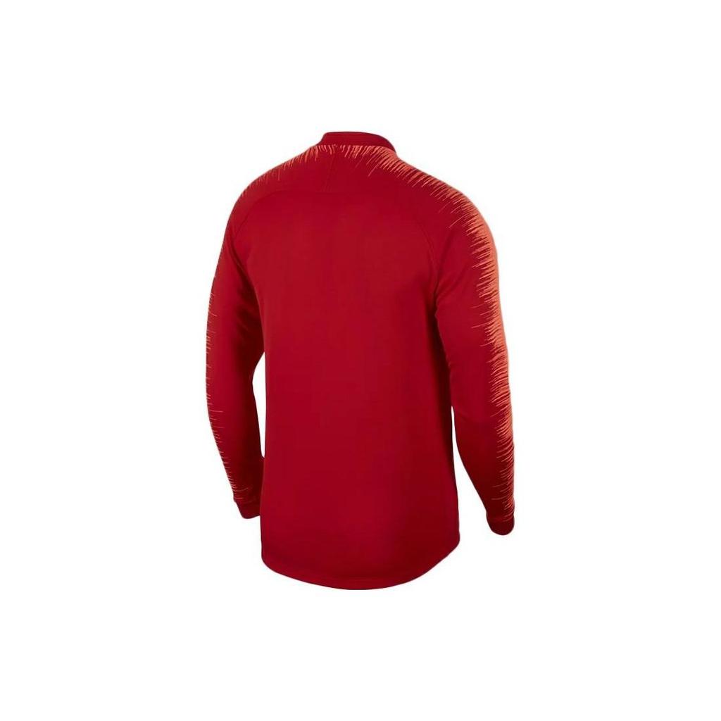 Nike Logo Print Tiger Stripe Long Sleeve Football Shirt Men Tops Red AR4514-611