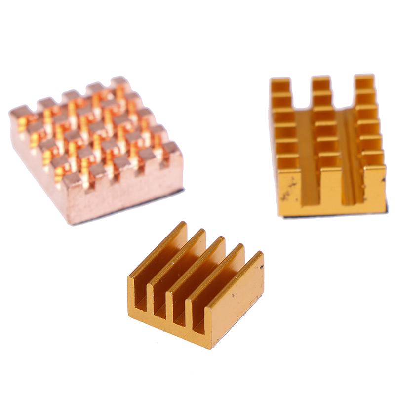 3Pcs/Set Raspberry Pi 4B Copper Cooling Pad Heatsink Radiator Cooling Kit