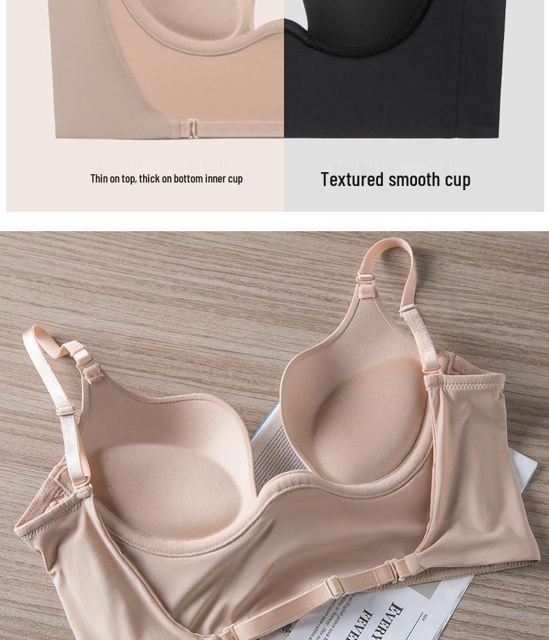 European & American Sexy Seamless Backless Bra Set: Small Chest, Supportive, Anti-Sagging, Beautiful Back Design