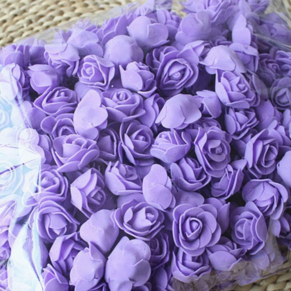 

500 pcs DIY Rose Heads Mini Artificial Flower Made of PE Foam for Bear Doll Wedding Events Party Home Decoration Red
