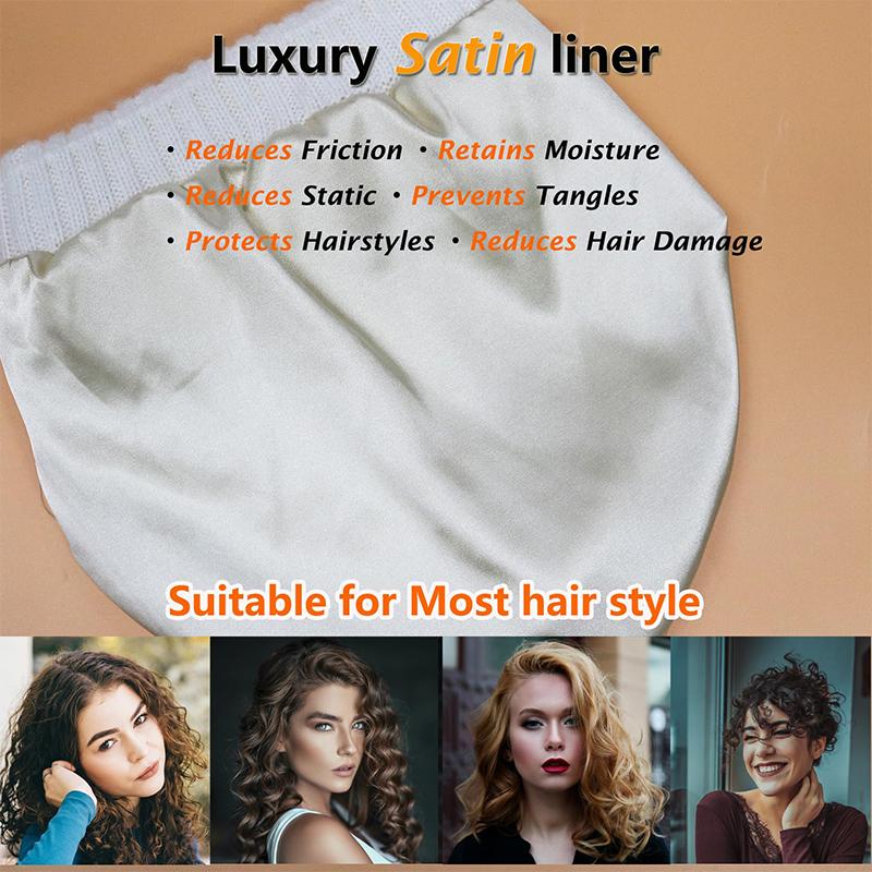 Women's Winter Hat 100% Pure Wool Knitted Satin Line 2 Layer Soft Warm Sleep Cover Beanies Elastic Fashion Slouchy SKi Cap Men