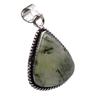 Prehnite Natural Gemstone Antique Silver Plated Pendant 1.5" J 1604