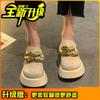 Baotou half slippers women's wear 2025 new fashion versatile Korean version platform Internet celebrities ins muffin shoes summer tide