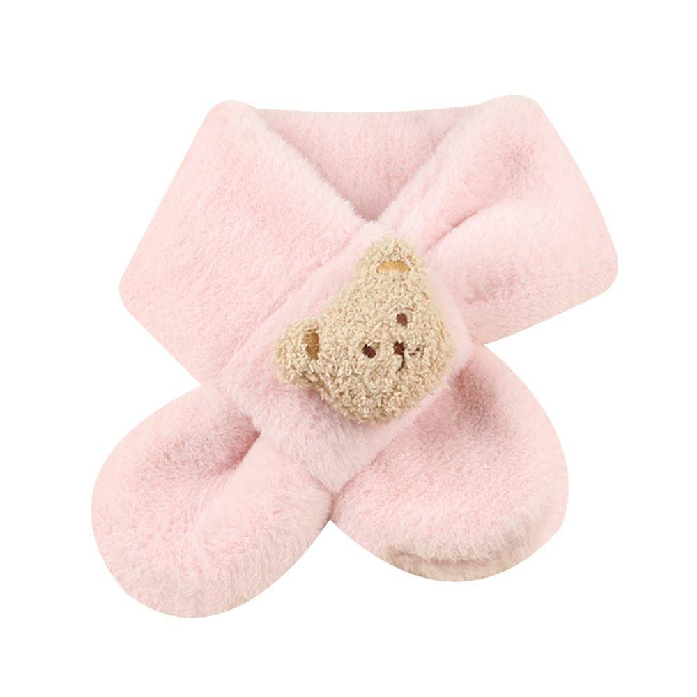 Warm Kids Winter Scarf Thick Plush Scarf Fashion Children Cross Neckerchief  Outdoor