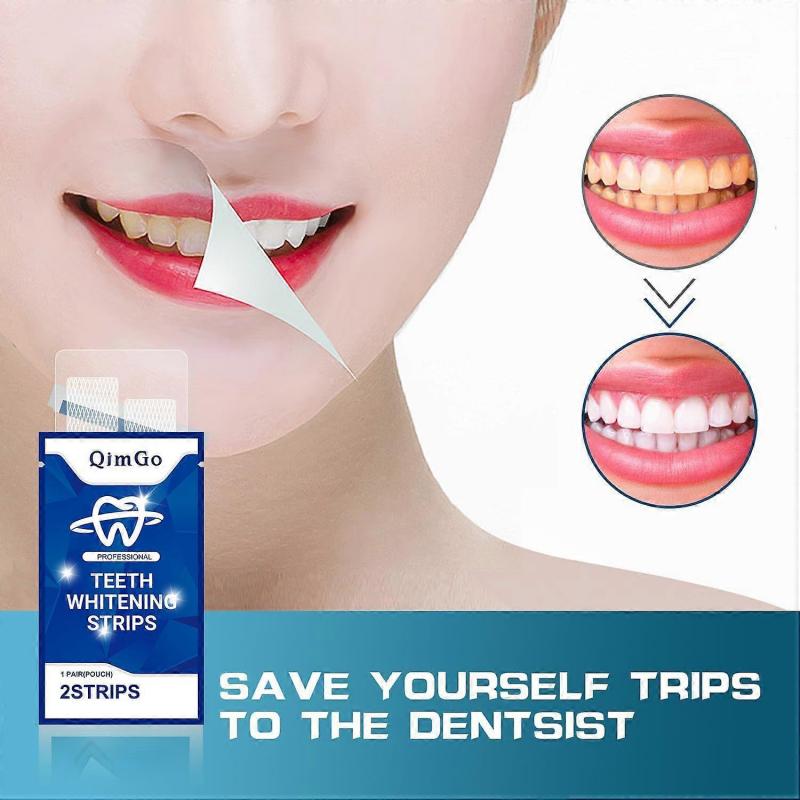 QimGo Zahnaufhellungsstreifen Gel Entfernt Plaque Flecken Reinigung Mundhygiene Aufhellung Zahnwerkzeuge Frischer Atem Aufhellen