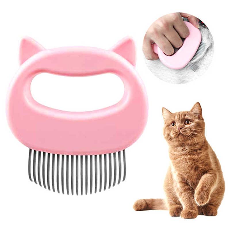 

Pets Cat Dog Massage Comb Hair Removal Open Knot Brush рожевий