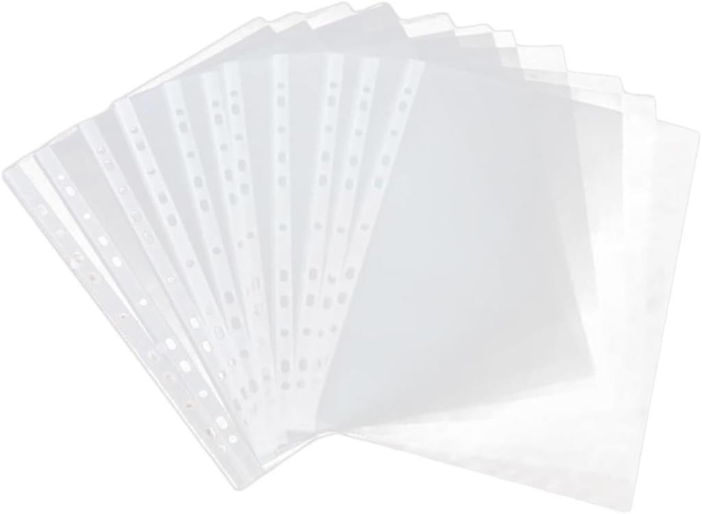 A4 Transparente Kunststoff Lochermappen Ablagemappen Hüllen Ultradünn 11 Löcher Loseblatt Dokumente Blattschoner
