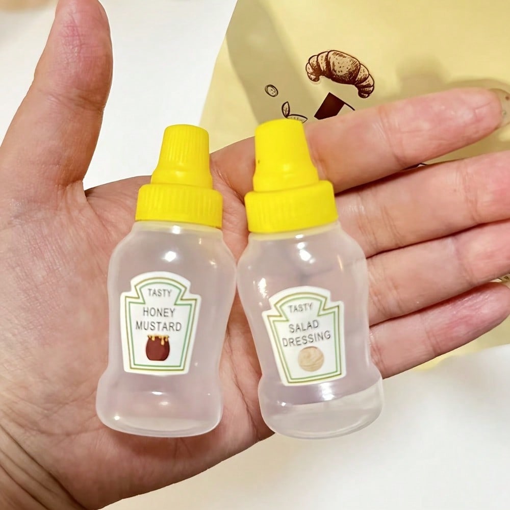 4pcs Set of Portable Tomato/Honey/Soy Sauce/Salad Squeeze Bottles/Lunch Sauce Bottles for Barbecue, the Best Partner for Lunch Boxes
