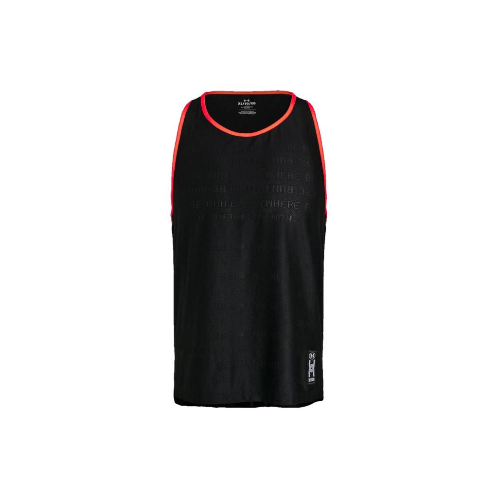 Under Armour Everywhere Letter Print Running Tank Men Tops Black 1379292-001