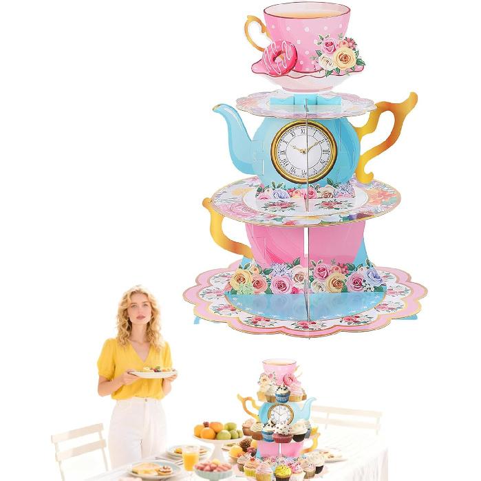 3 Tier Butterfly Cupcake Stand,Suitable for Butterfly Themes – Easy to Assemble& Reble(1Butterfly)