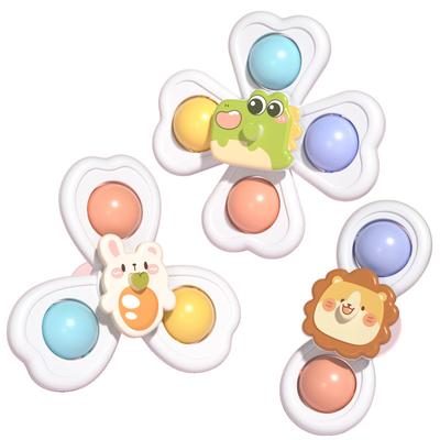 Suction Cup Cartoon Animal Spinner Toys For Kids Window High Chair Tray Bath Table Travel For Children Gift