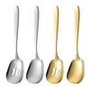 Stainless Steel Soup Spoon Kitchen Flatware Spoon Large Head Serving Ladle for Restaurant Cafeteria Buffet Home