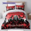 Name Custom Aliens Monster Pattern Bedding Set Quilt Cover Pillowcase Home Decor Gift (1 * Duvet Cover + 2 * Pillowcase, Without Core)