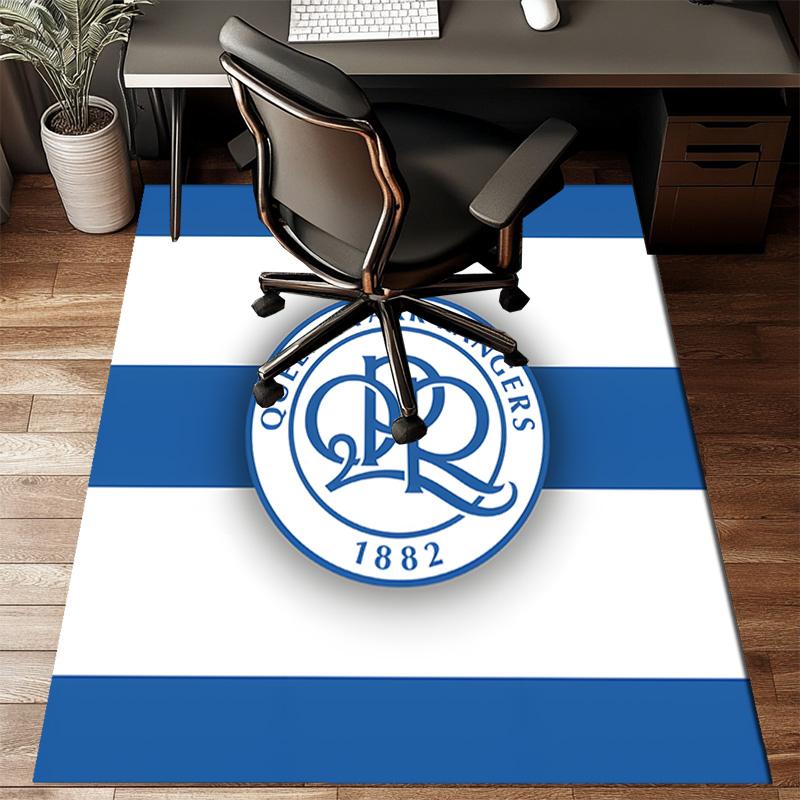 Queens Crest Football Rug for Living Room, Game Rooms, Office, Bedroom, Office Floor Mat Playful Design, fan gifts Christmas decor