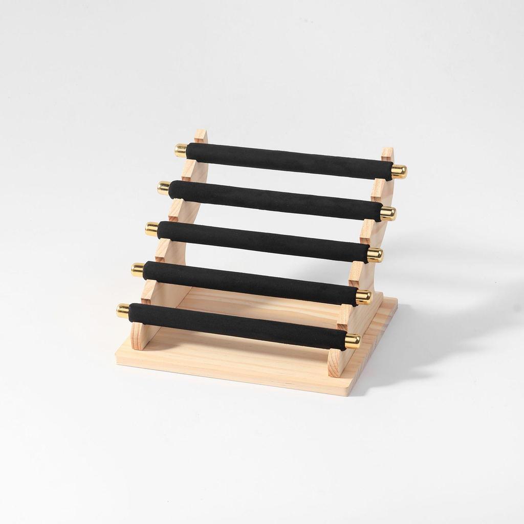 Présentoir à Bijoux Beige Démontable à Étages et Support de Rangement