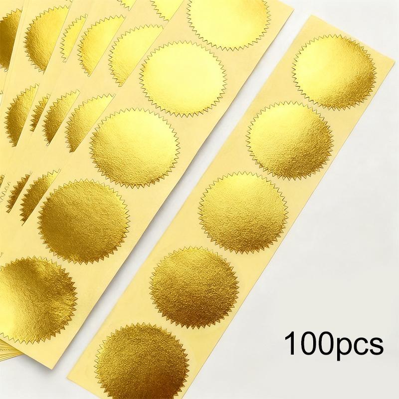 

100/200/400pcs Gear Sticker 45mm Golden/Silvery Round Scrapbook Stickers Embossed Stamp DIY Greeting Card Wedding Invitation TMZ