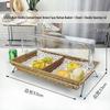 Commercial Rattan-Style Food Display Basket with Double Lid and Stand