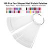 100Pcs Celsius Bag Fan False Nail Tip Stick   Manicure Polish Gel Display Practice Tools(White)