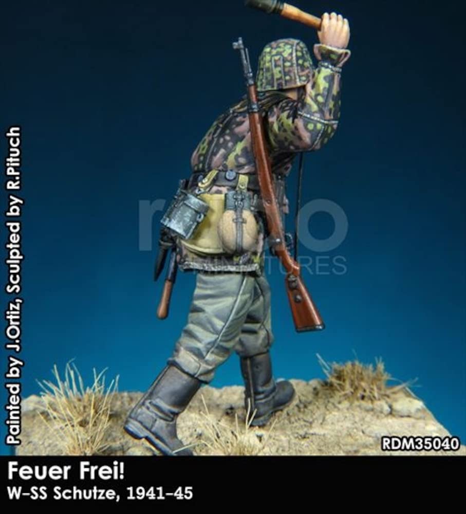 Rad Miniatura WWII Německý poddůstojník Waffen SS Normandie 1944 Pryskyřičná stavebnice RDM35040 1/35 Házecí!