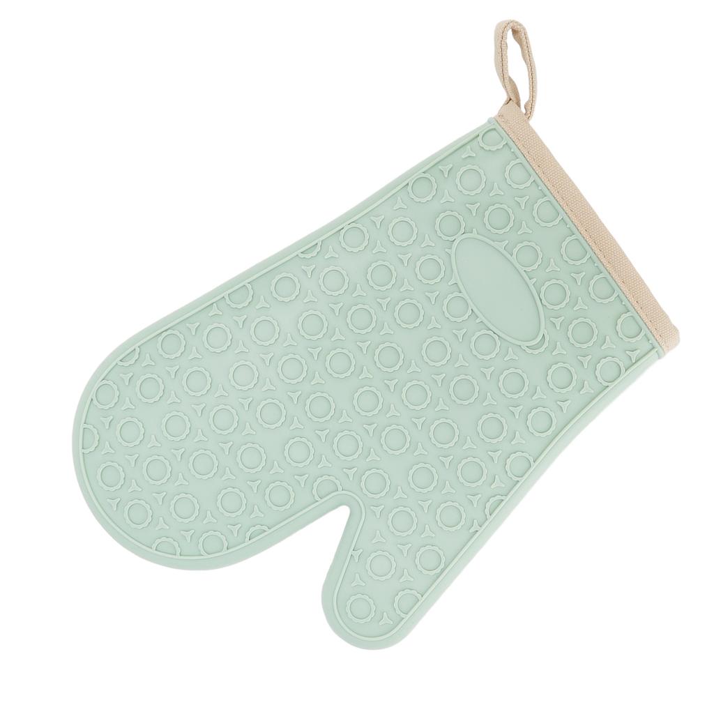 Silicone Oven Mitt High Temperature Resistant Waterproof Slip Proof Kitchen Baking Glove with