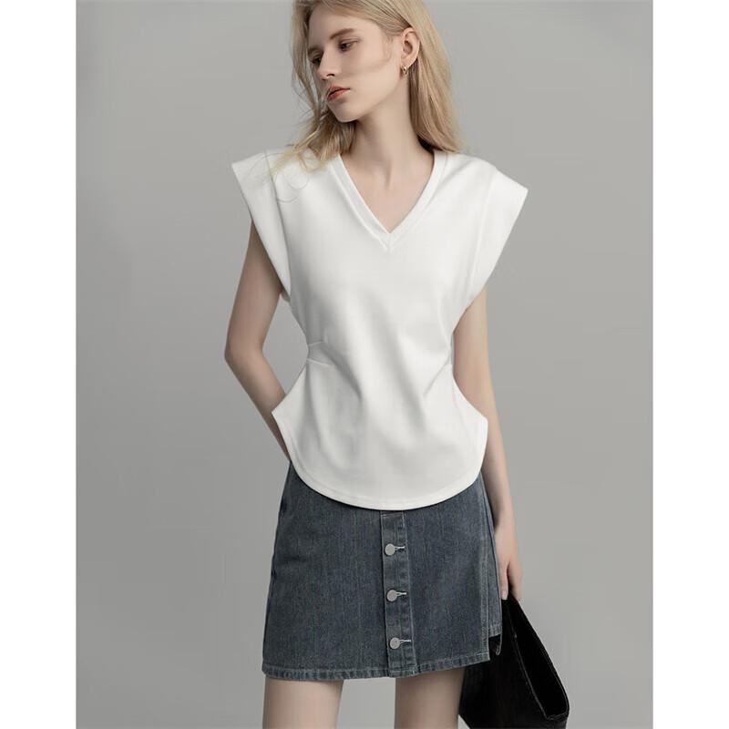 Demana Women s Slim Fit Sleeveless V-Neck T-Shirt s