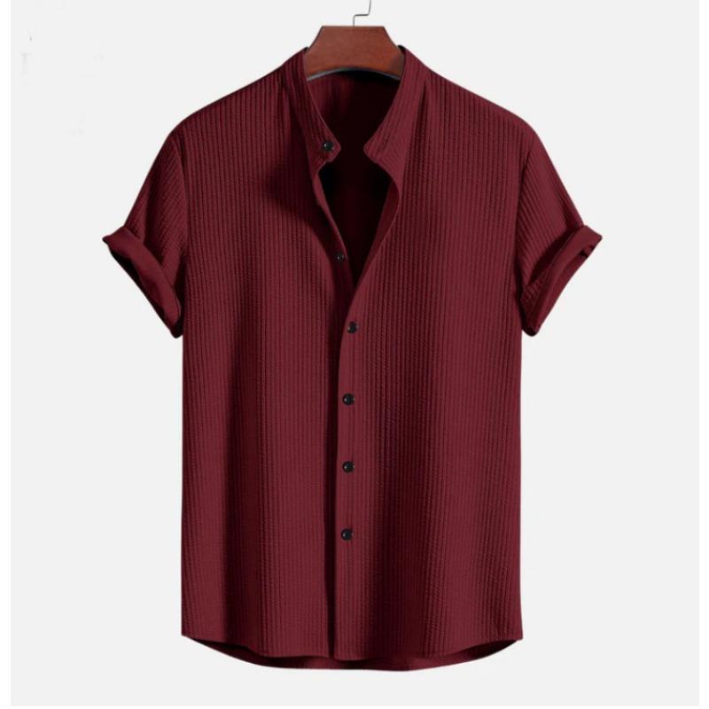 Men’s Short Sleeve Solid Casual Shirt