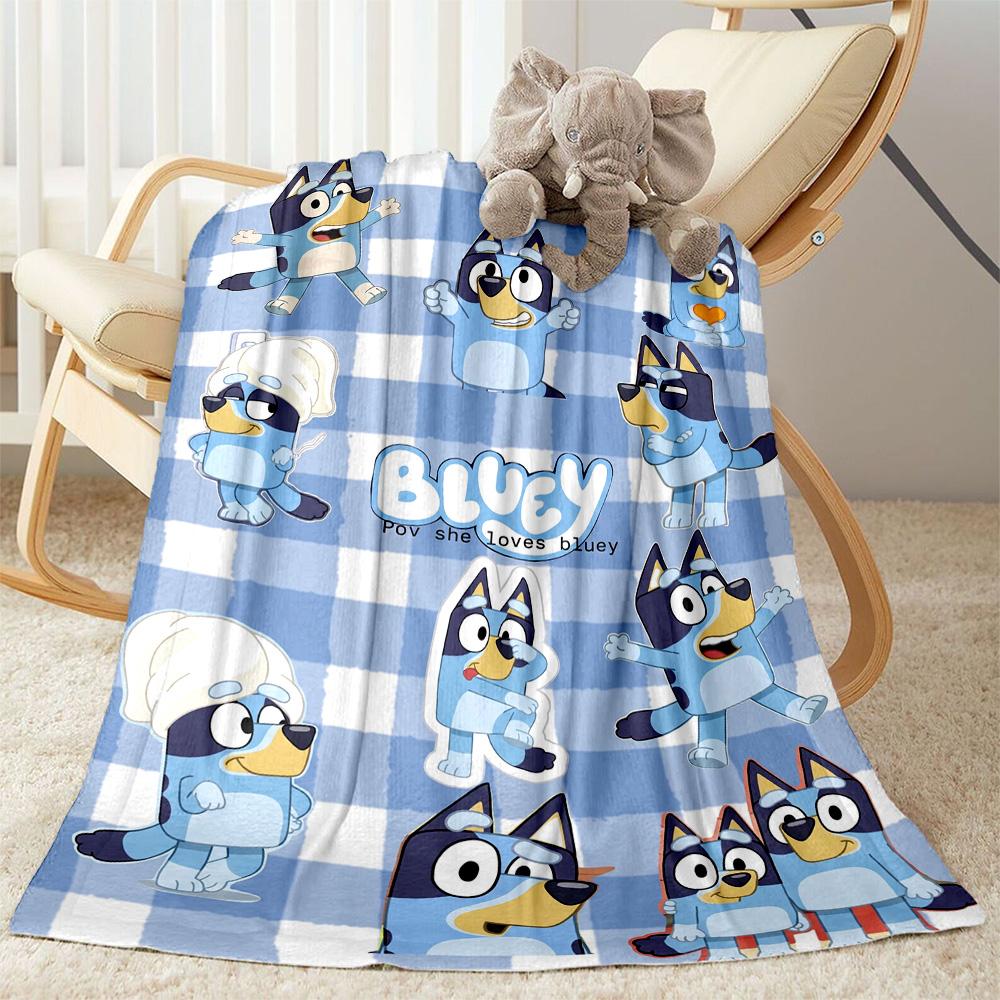 Bluey's Colorful Adventures Blanket Ultra-Soft Perfect for Livingroom Seaside Bedding All-Season Use Playful Design