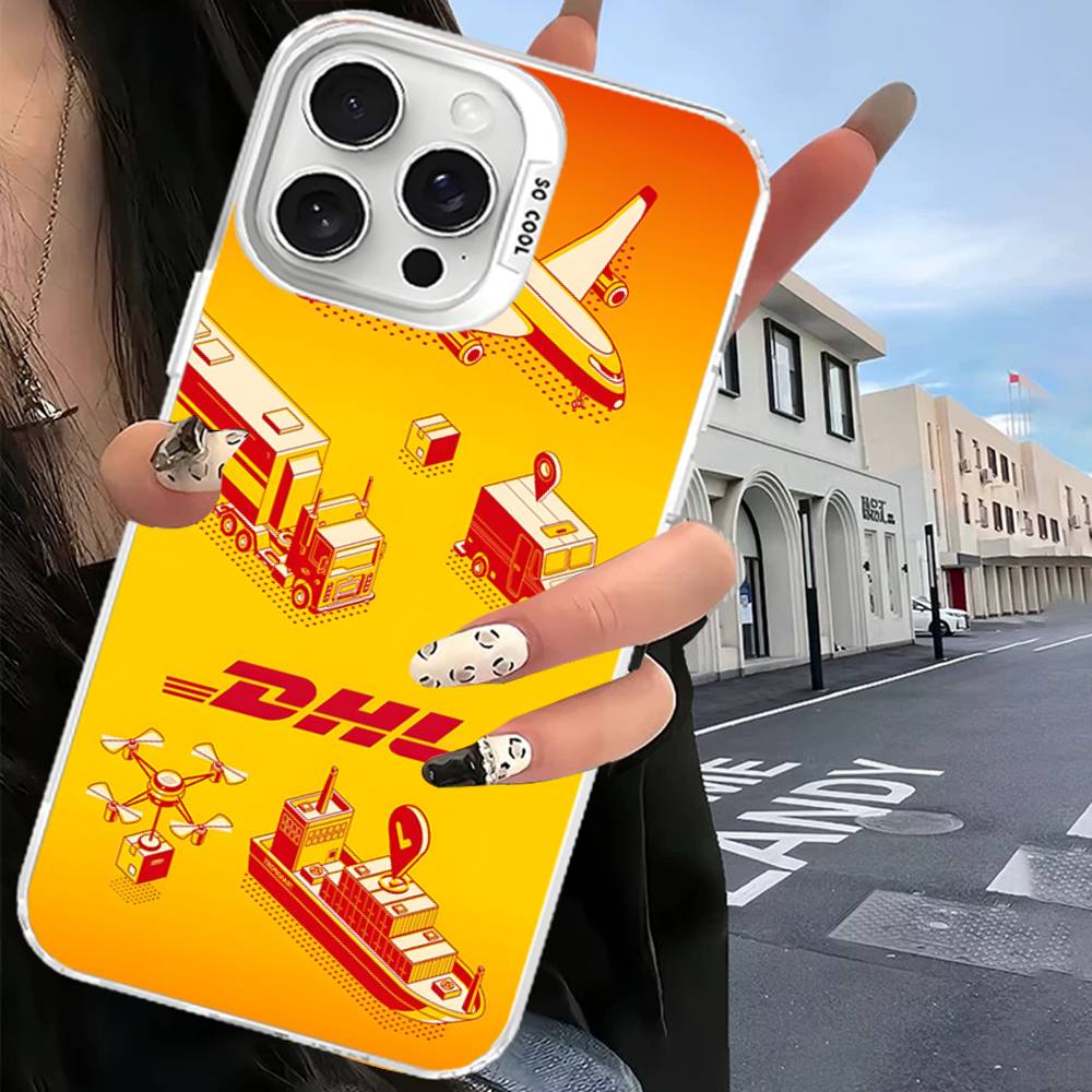 D-DHL-L Logo Color Phone Case For iPhone 17 16 15 14 13 12 11 Pro Max Plus Pro Shell