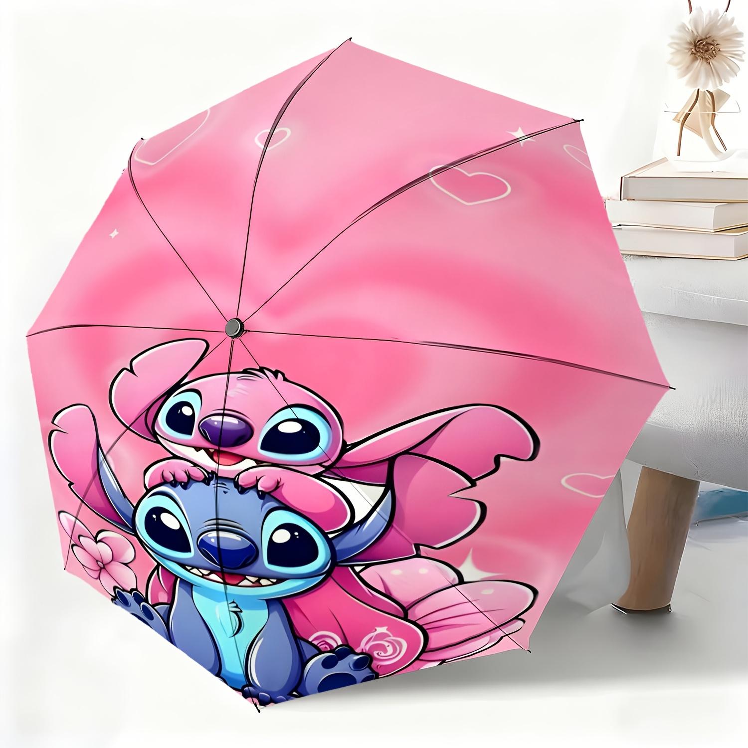 

A Fully Automatic Umbrella Featuring a Stitch Couple Design, Suitable for All Occasions As a Sun And Rain Umbrella, Portable A (as the picture,Iron&8K)