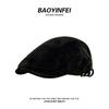 Autumn and winter vintage British Fengbao boy hat, versatile for women, face-enhancing little wool artist's hat, men's solid color octagonal hat