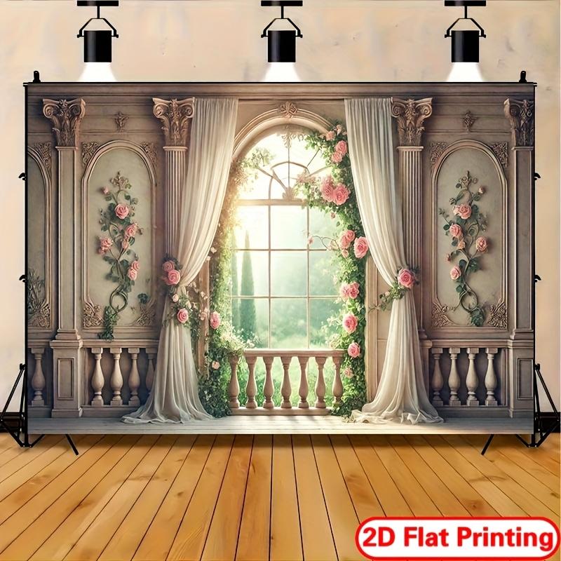 1Pcs Dreamy Garden Window View Landscape Decoration Background Spring Backdrop Decorations For Photo Studio Photo Booth Party