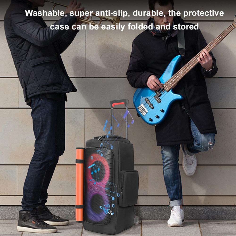 Speaker Dust Cover with Mic Pocket Padded Speaker Protective Cover Foldable Speaker Carry Bag for JBL PARTYBOX 310/320 Accessory