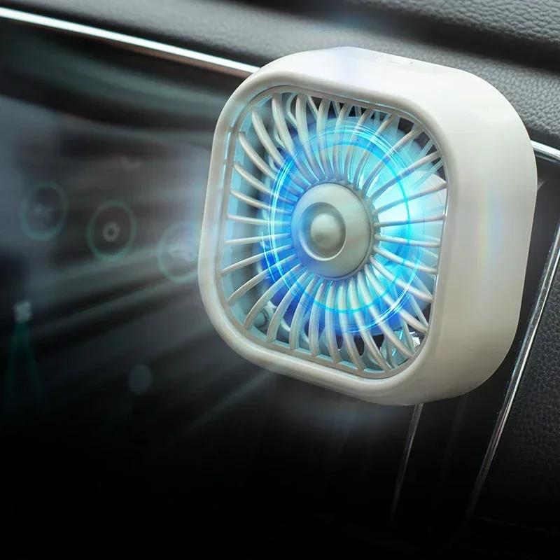 Car Air Outlet Cooling Fan USB Color Light Low Noise Auto Interior Automotive Supplies Cooler Multifunction Mini Car Fan New