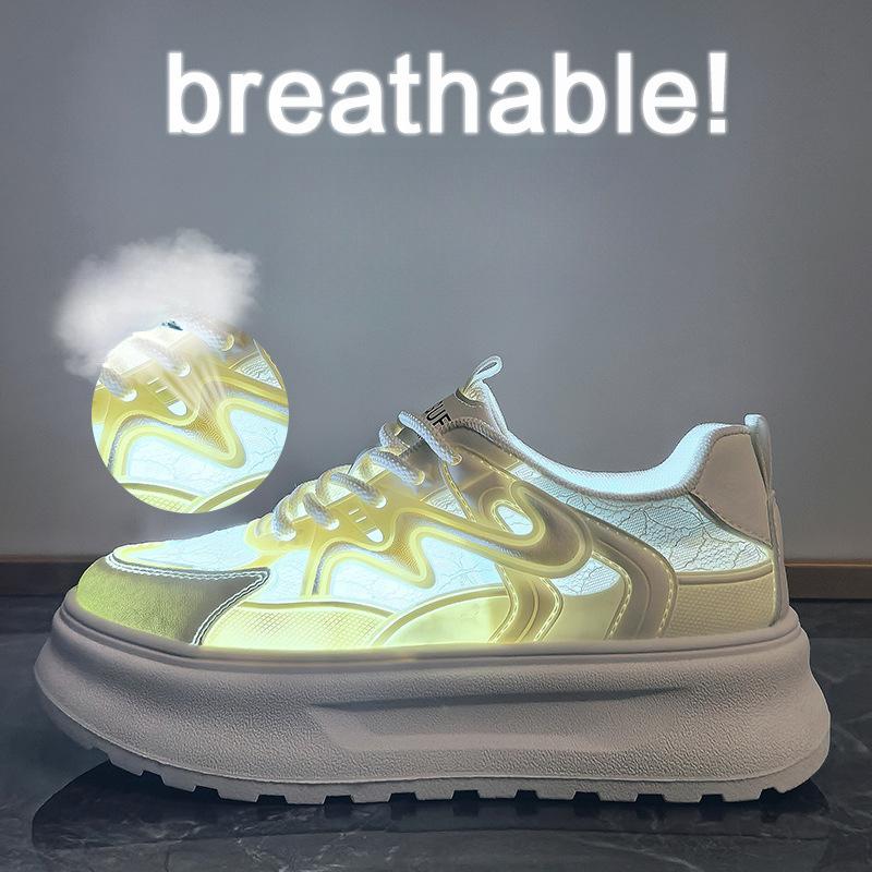 Summer Mesh White Shoes New Style of Female Students Breathable Height-enhancing Casual Shoes