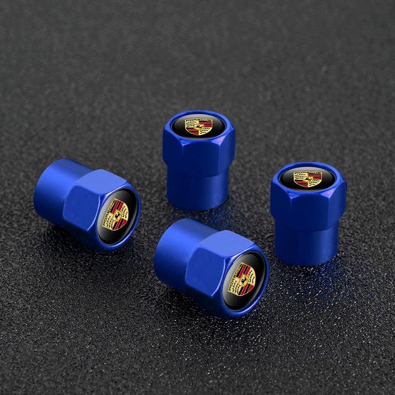 4PCS Car Wheel Tire Valve Cap Tyre Stem Cover For Porsche Cayenne Carrera 928 Panamera Boxster Macan Auto car decal Accessories
