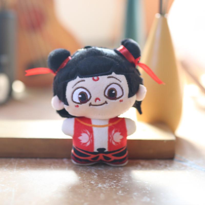 Plush Nezha Doll Keychain Mythology Collectible Pp Cotton Stuffed Gift For Kids