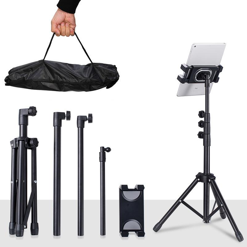 1Pc Floor Tablet Tripod Stand 4.7-12.9" Universale Tripod Stand Black IPhone Tablet Mount Stand Free Standing 360° Rotation