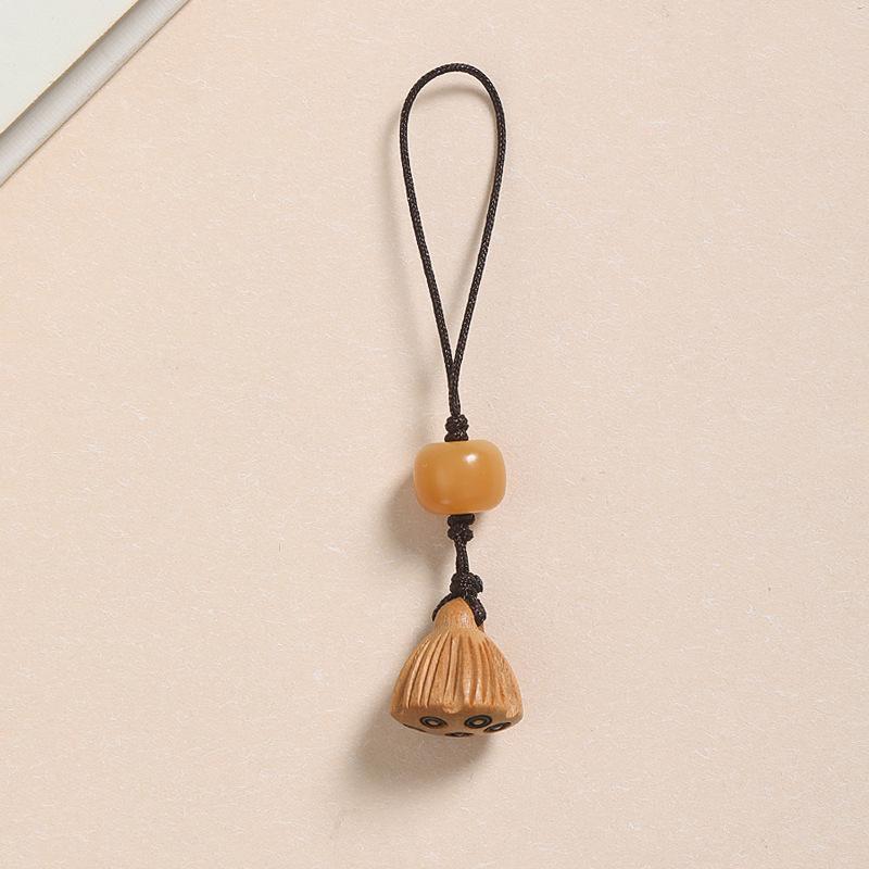 Брелок-шарм ручной работы из персикового дерева в виде коробочки семян лотоса