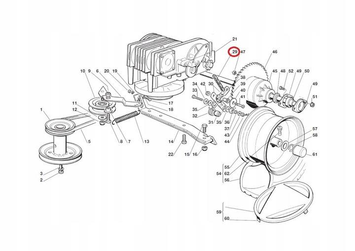 Drive chain DO castelgarden TC 102 original 115189001/0