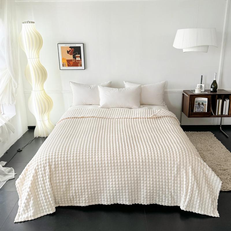 Ganzjahres Karom Flanell Decke Weich Leicht Kunst Kaninchenfell Überwurf für Sofa Bett Einzel Doppel Warm Plüsch Bettüberwurf