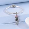 Original Copper Charm Bead Openable Shine Pink Balloon Bear Pendant Fit Original Bracelets Necklace Diy Accessories
